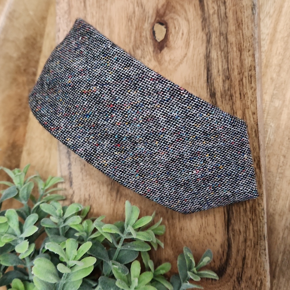 Vintage John Henry Lambswool Tie Scotland Multicolor Donegal Tweed Skinny 2.25"